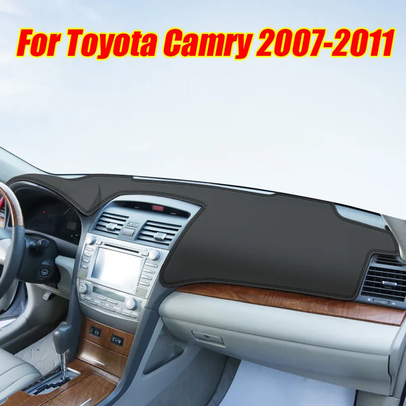 

Черный кожаный чехол для приборной панели, защитный коврик для Toyota Camry 2007-2011