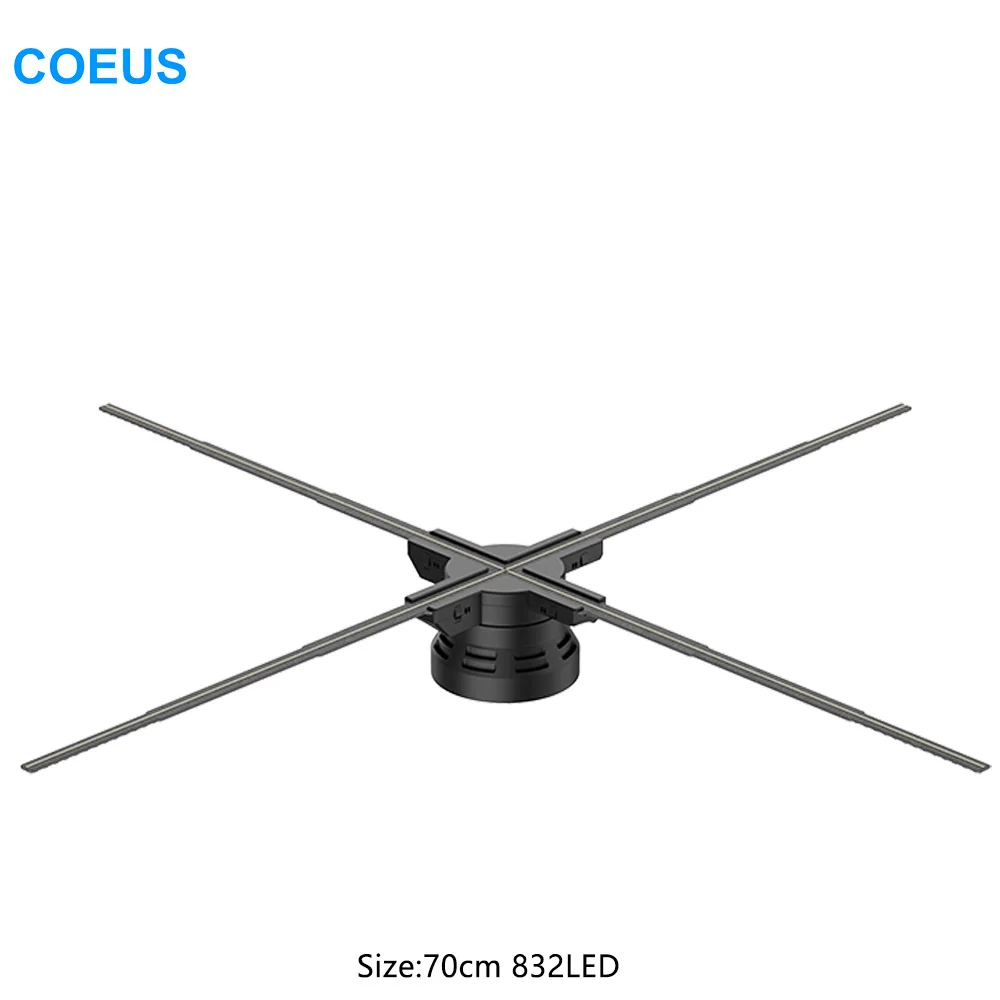 

COEUS 70cm 832LED High Resolution Four Blades 4K Max 3D Holographic LED Fan Paneles Decorativos Hologram Advertising Display Fan