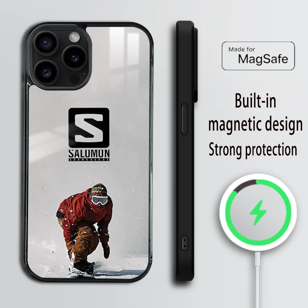 Sport S-Salomon Phone Case For iPhone 16 15 14 13 12 11 Pro Max Plus Mini Magsafe Mirror Wireless Magnetic Cover