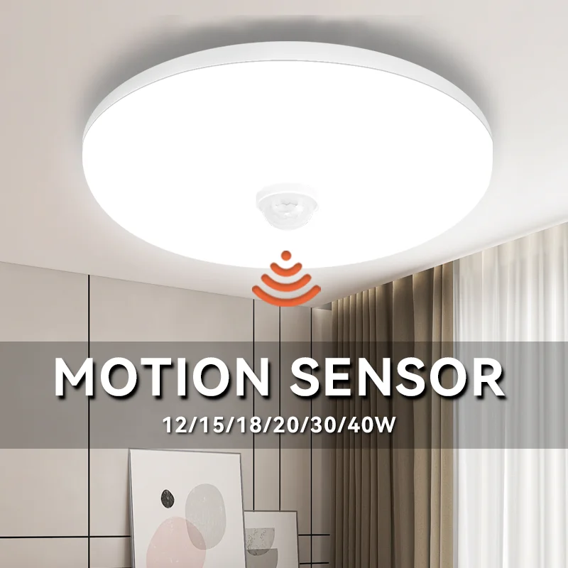 PIR Motion Sensor Ceiling Light Modern Led Ceiling Lamp 12/15/18/20/30/40W Entrance Balcony Corridor Hallways Lighting 220V 110V