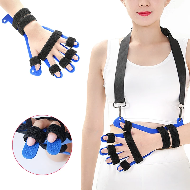 Hand Wrist Finger Orthotics Fixed Splint Fingerboard Stroke Hemiplegia Hand Support Brace with Belt Finger Corrector Board Tool