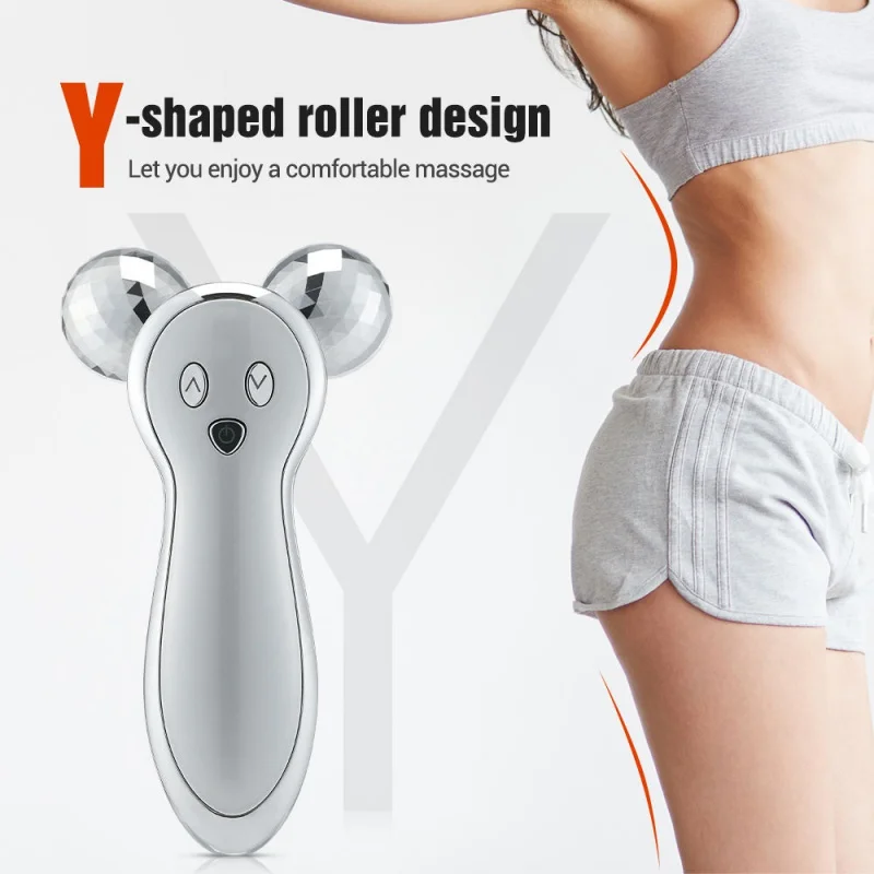 Neck Face EMS Roller Massager Electric 3D Vibration Body Slimming V-Shape Facial Lifting Handheld Skin Tightening Device