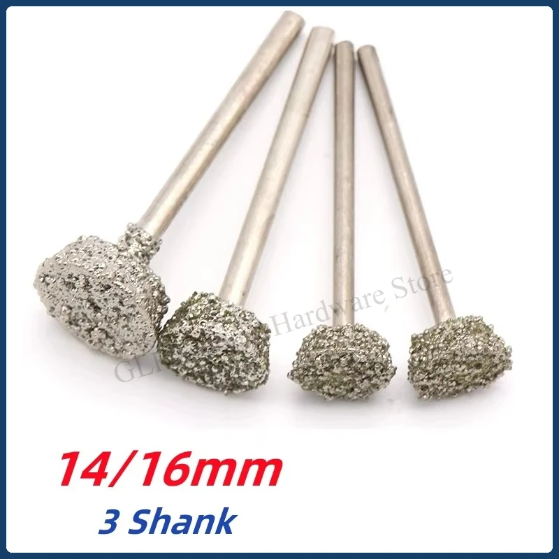 3mm Shank Coarse Grade Rough Grit Abrasive Bits Peeling E Needle Flat End Dremel Rotary Tools