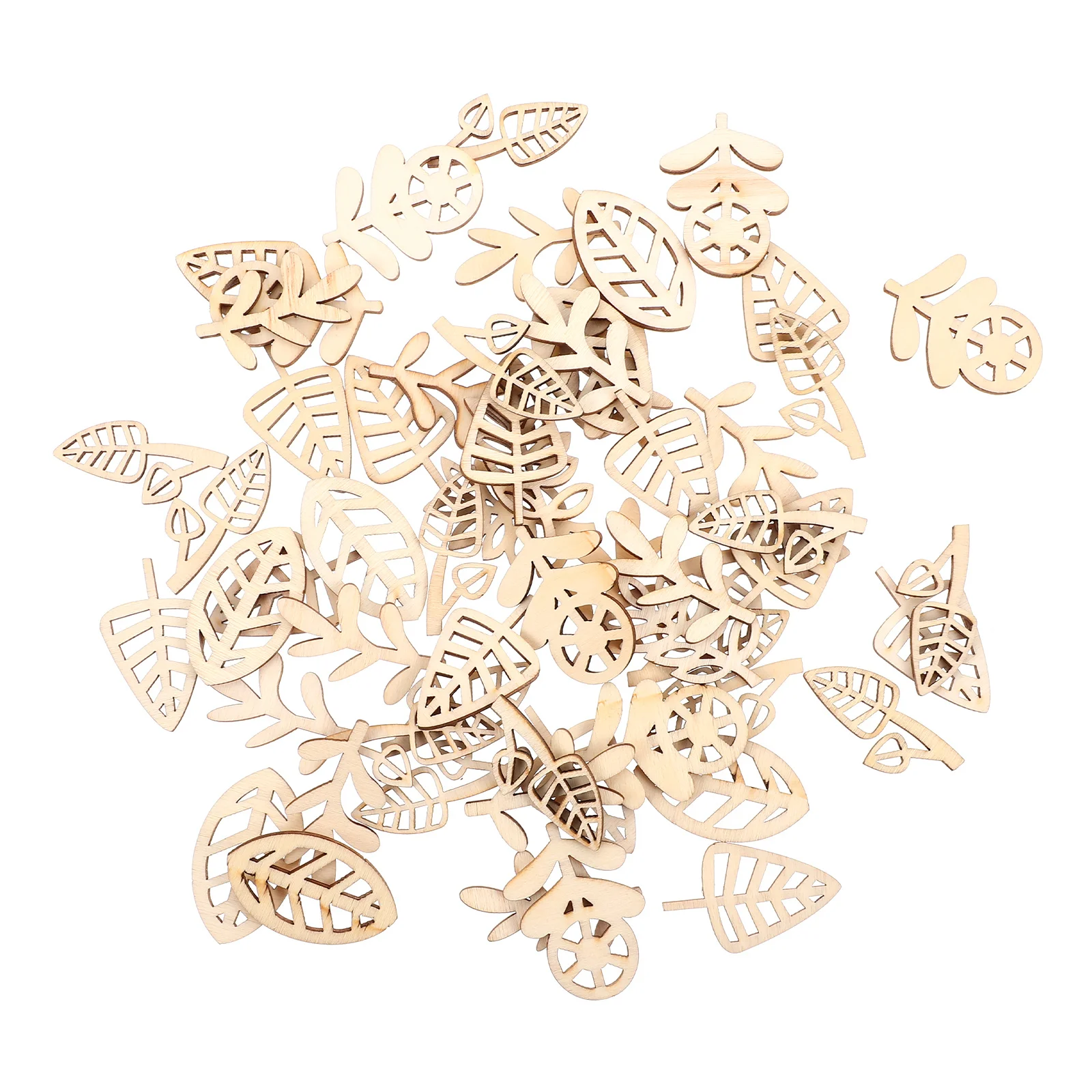 100 قطعة شرائح خشبية ذاتية الصنع طقم حرفي جرافيتي قواطع خشبية طبيعية غير مكتملة للأطفال رقائق عشب الزهور قلادة معلقة على الحائط #6