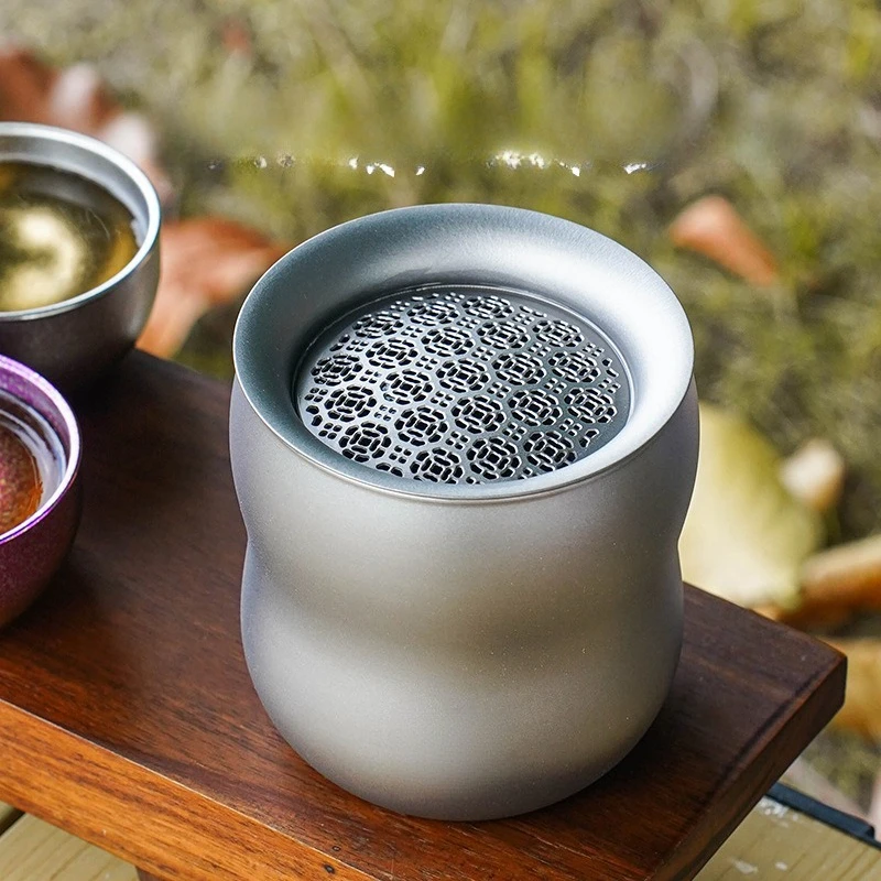 

Tea set Outdoor camping Anti-scalding titanium cup Pure titanium gourd cup Travel set Titanium tea set Kuaike cup