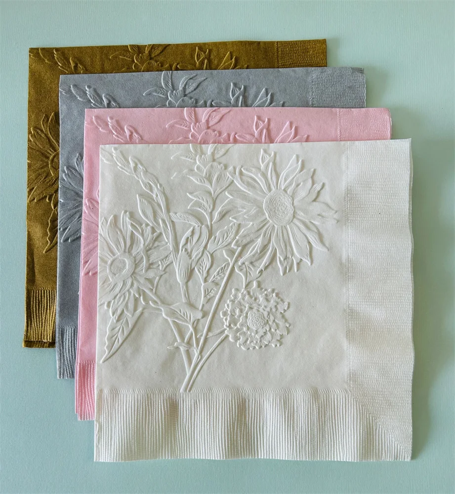 Flower Napkins/Emboss Napkins/Party/Paper Napkins/Party Decoration/Anniversary Party/Wedding Napkins/Dinner Napkins/Shower Napki