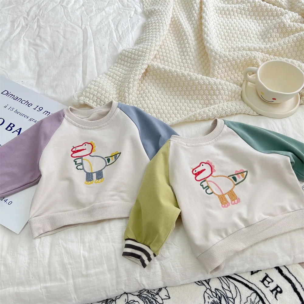 Baby Clothing Embroidery Girls Sweatshirts Pathchwork Boys Hoodie