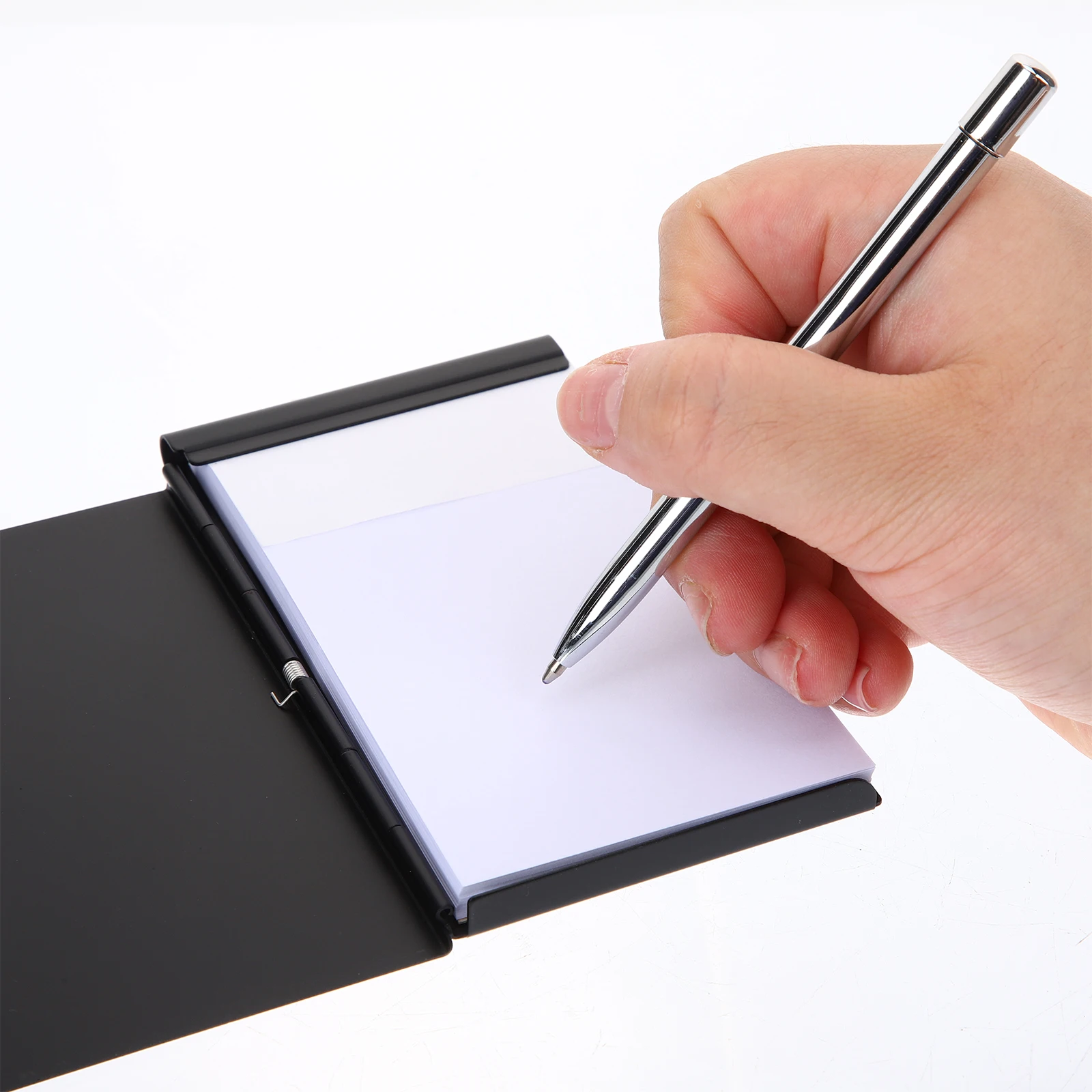 2 Pcs Card with Notebook Metal Notepad Small Memo Pocket Size Mini Pen Journal