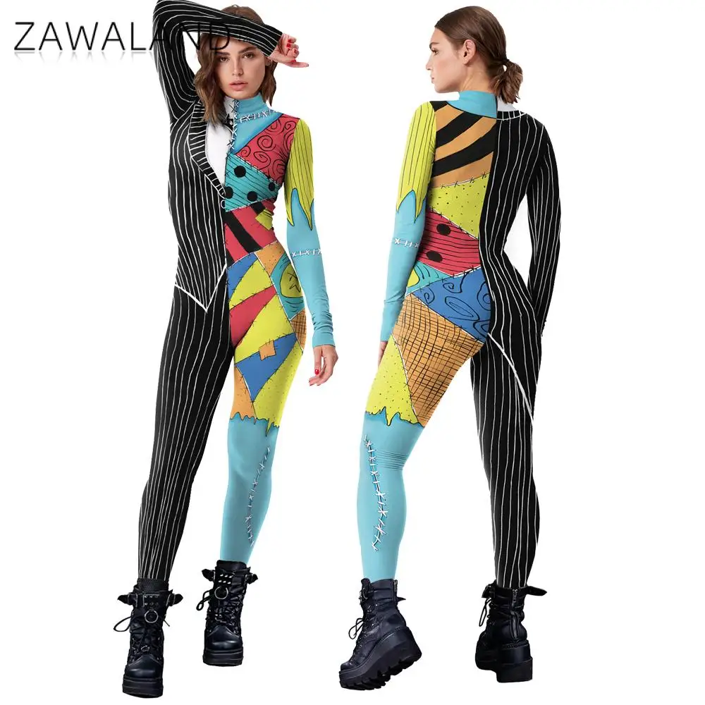 Zawaland-Costume Zvised pour Femme, Combinaison de Cosplay de Film, IQUE dex, Impression 3D Effrayante, Tenue de ixd'Halloween, Costume de Batterie Sexy, Nouvelle Collection