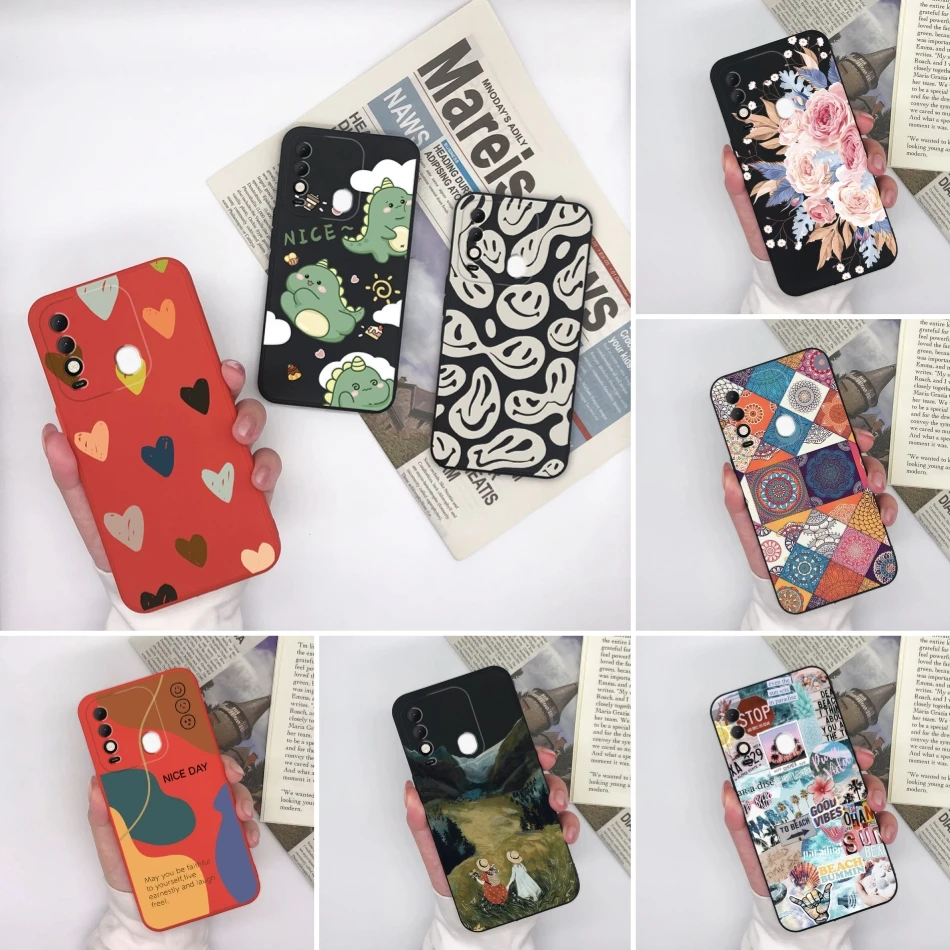 For Tecno Spark 8 Pro 8C 8P Case Cover Cute Cartoon Soft Silicone Anti Slip Phone Shell For Tecno Spark8 8Pro 8 C P Coque Capa