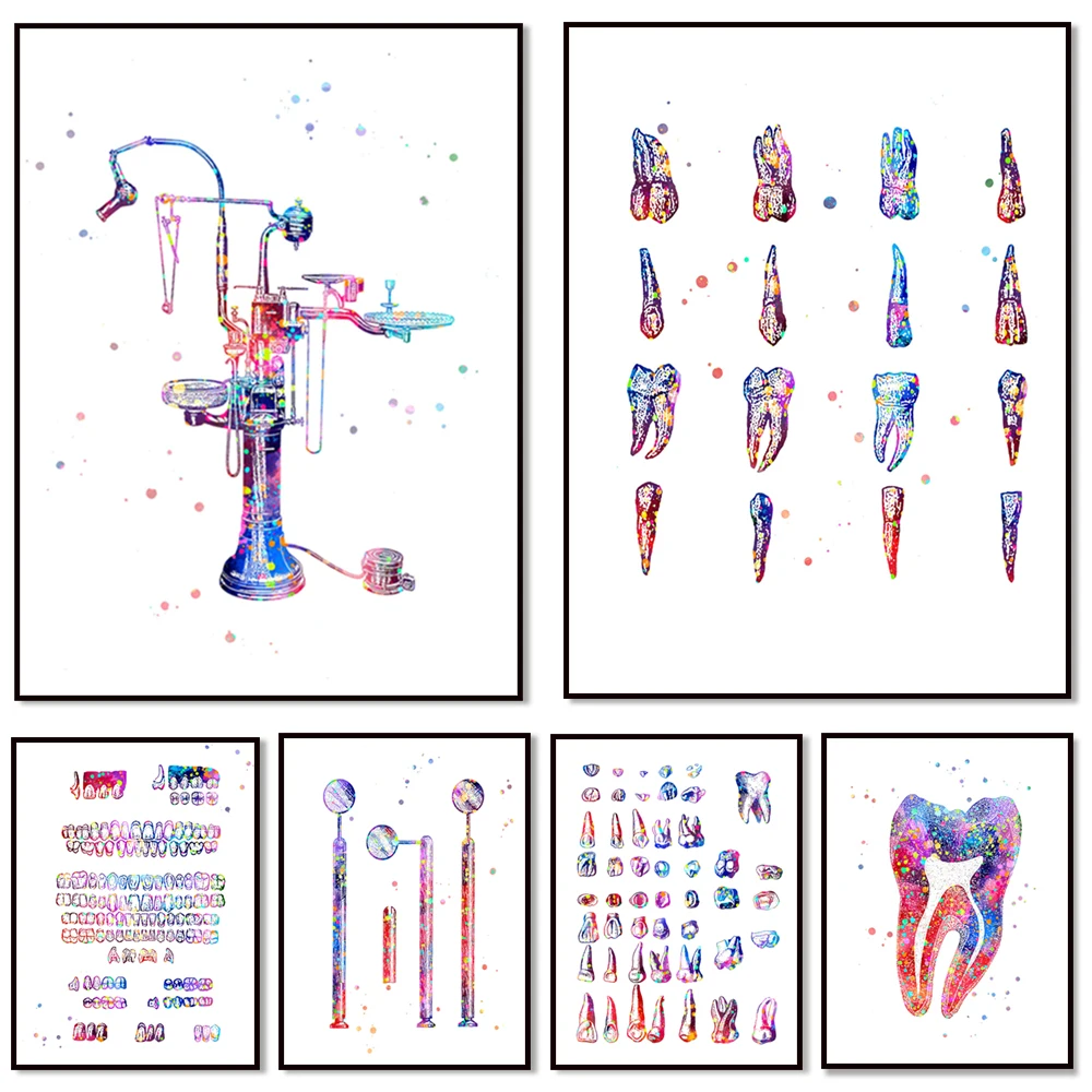 

Dentist office decoration medical art teeth anatomy print dental tool poster hygienist gift dental office decoration