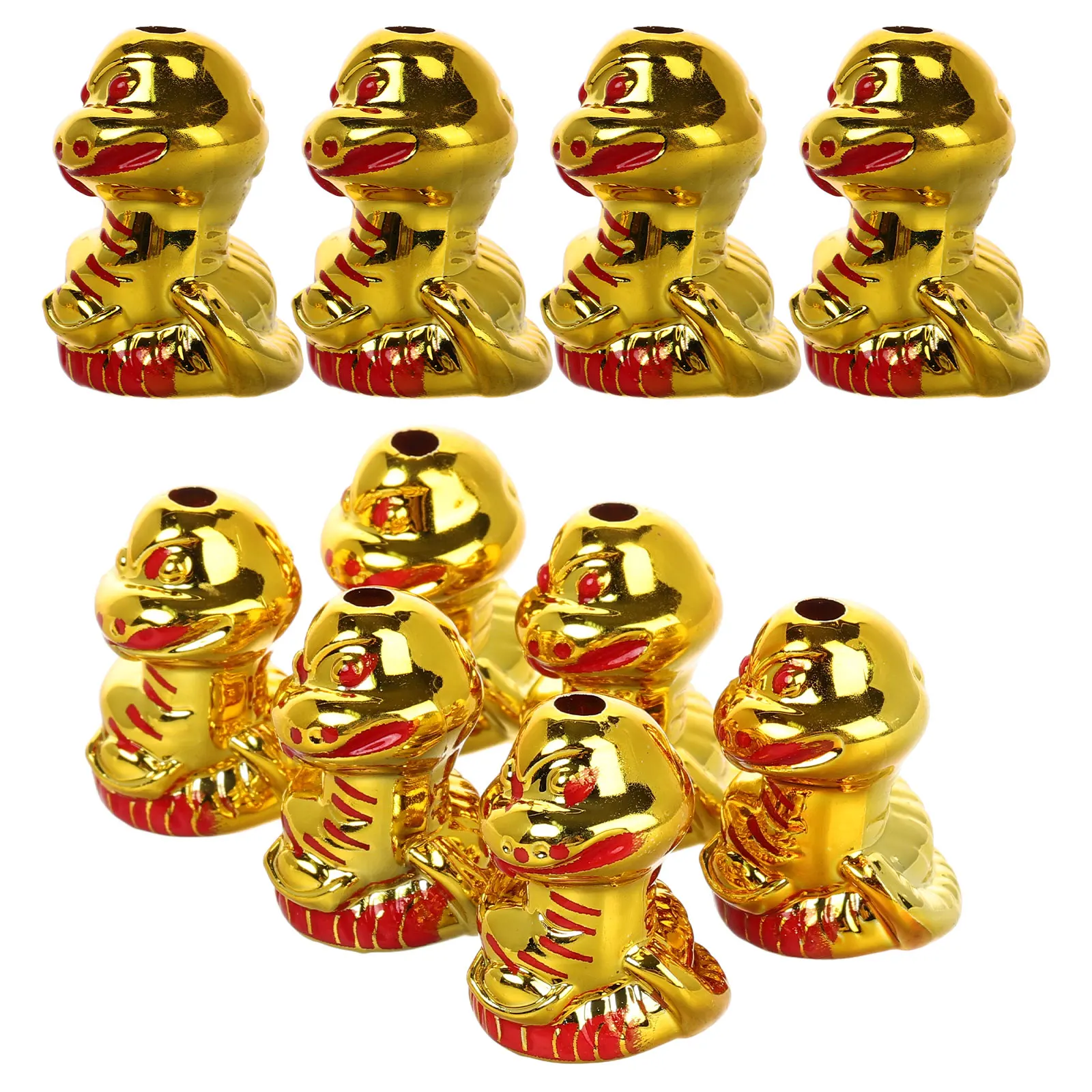 

12 Pcs Snake Pendant Good Luck Charm New Year Mascot Cartoon Lunar Ornament Plastic Craft Lucky Ornaments Zodiac Snake Jewelry