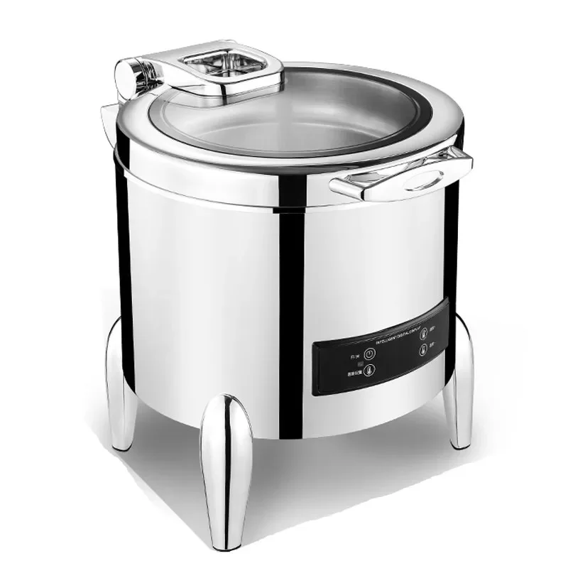 Commercial equipment 11 L hydraulic soup warmer chafing dish 304 stainless steel electric food warmer set hot pot