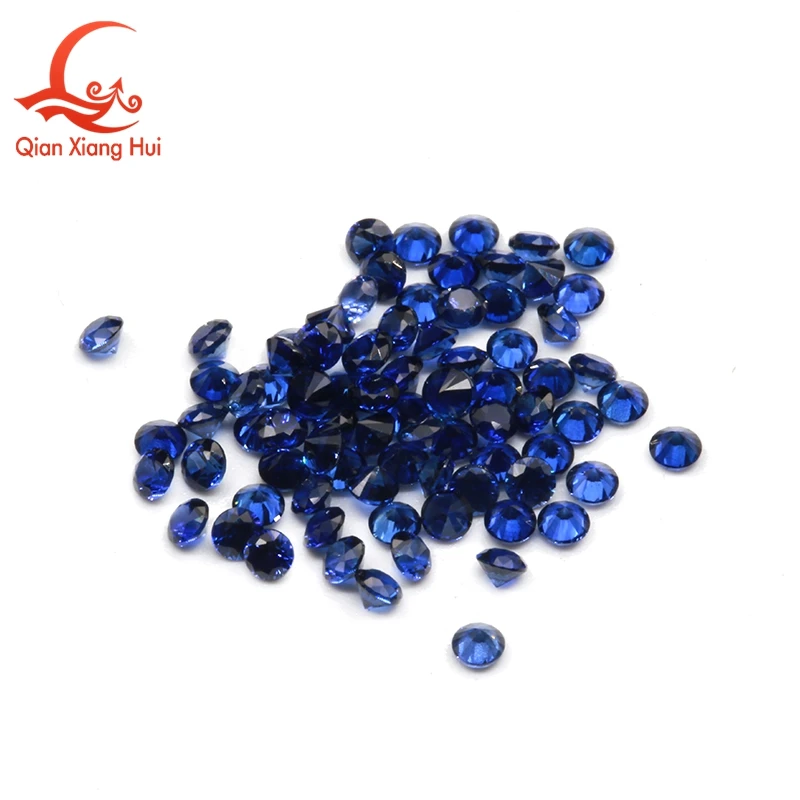 100pcs Blue Sapphire Color Corundum Round Beads 0.8mm to 2mm 34# 35# Round Shape for Jewelry Making