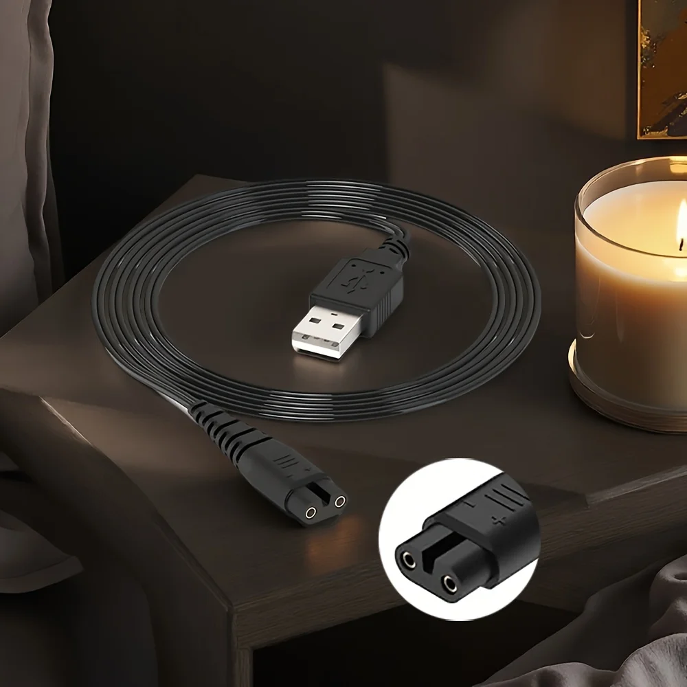 USB Charger Cable for Hatteker Hair Trimmer Clipper Beard Shaver, Replacement Power Cord for RFC-588 RSCX-9598