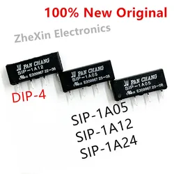 5-10PCS/Lot    SIP-1A24 、SIP-1A12 、SIP-1A05   DIP-4   New Original Reed Relay  24V  12V  5V  Reed Relay Switch Module