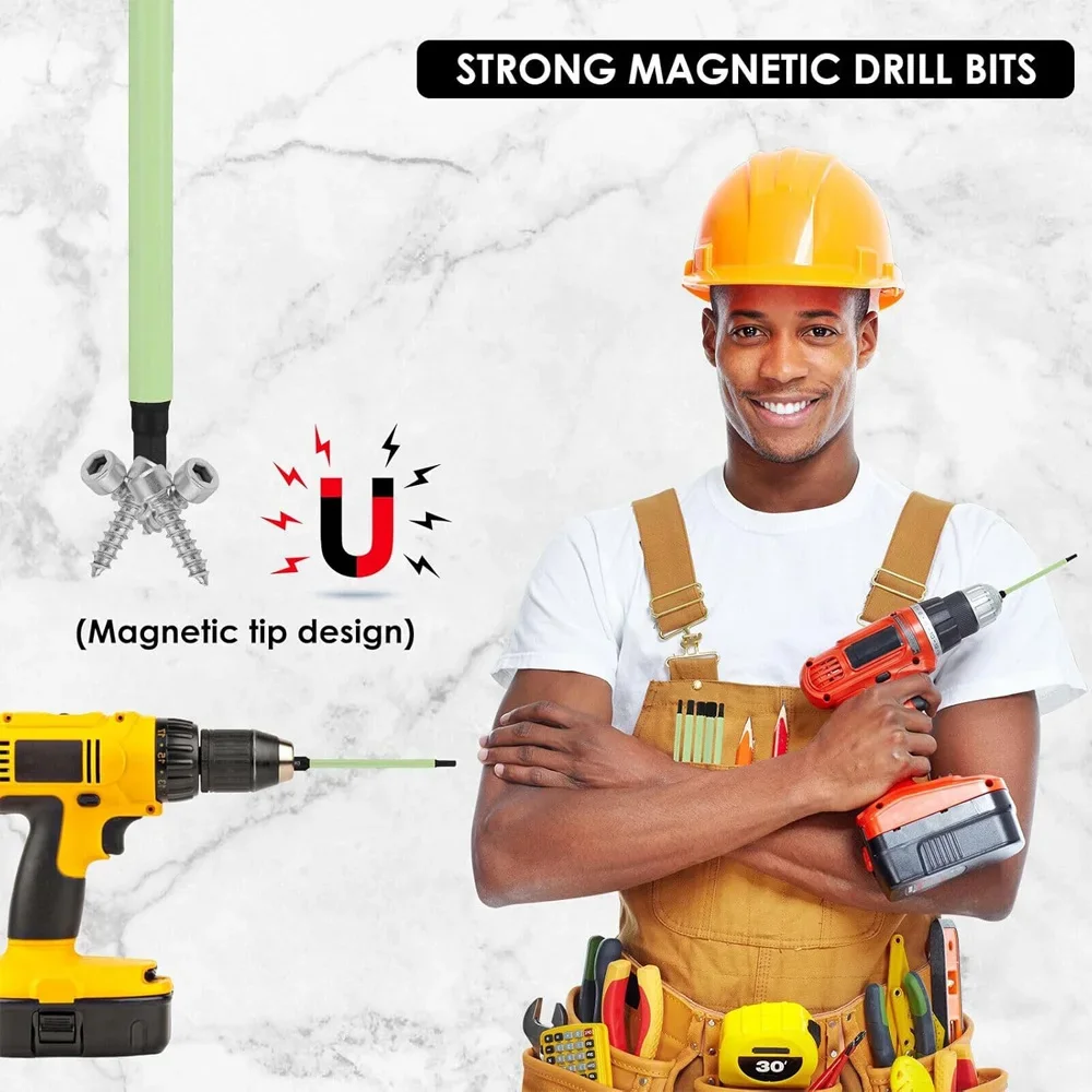 10 pçs magnético s2 aço allen chave de fenda bits 1/4 polegada liga de aço hex chave broca conjunto 100mm hex-shank impacto chave de fenda bit