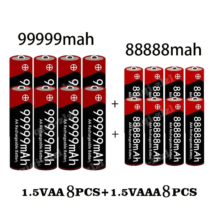 New 1.5V AA High Capacity 99999 MAh+1.5V AA88888 MAh Alkaline 1.5V Clock Toy Camera Battery Rechargeable Battery