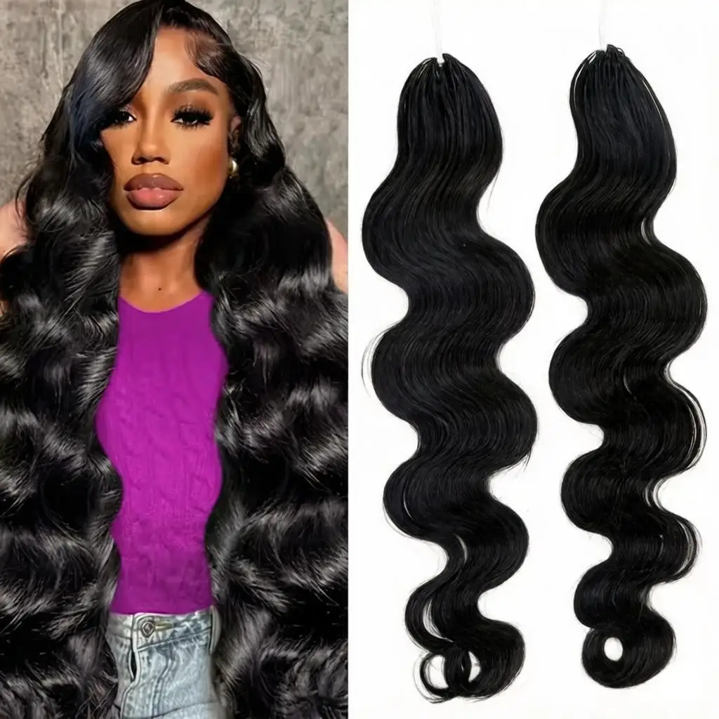 

Предварительно разделенные пряди для наращивания волос Body Wave из 100% натуральных волос, без узлов, для плетения косичек, многоразовые, простые в использовании.