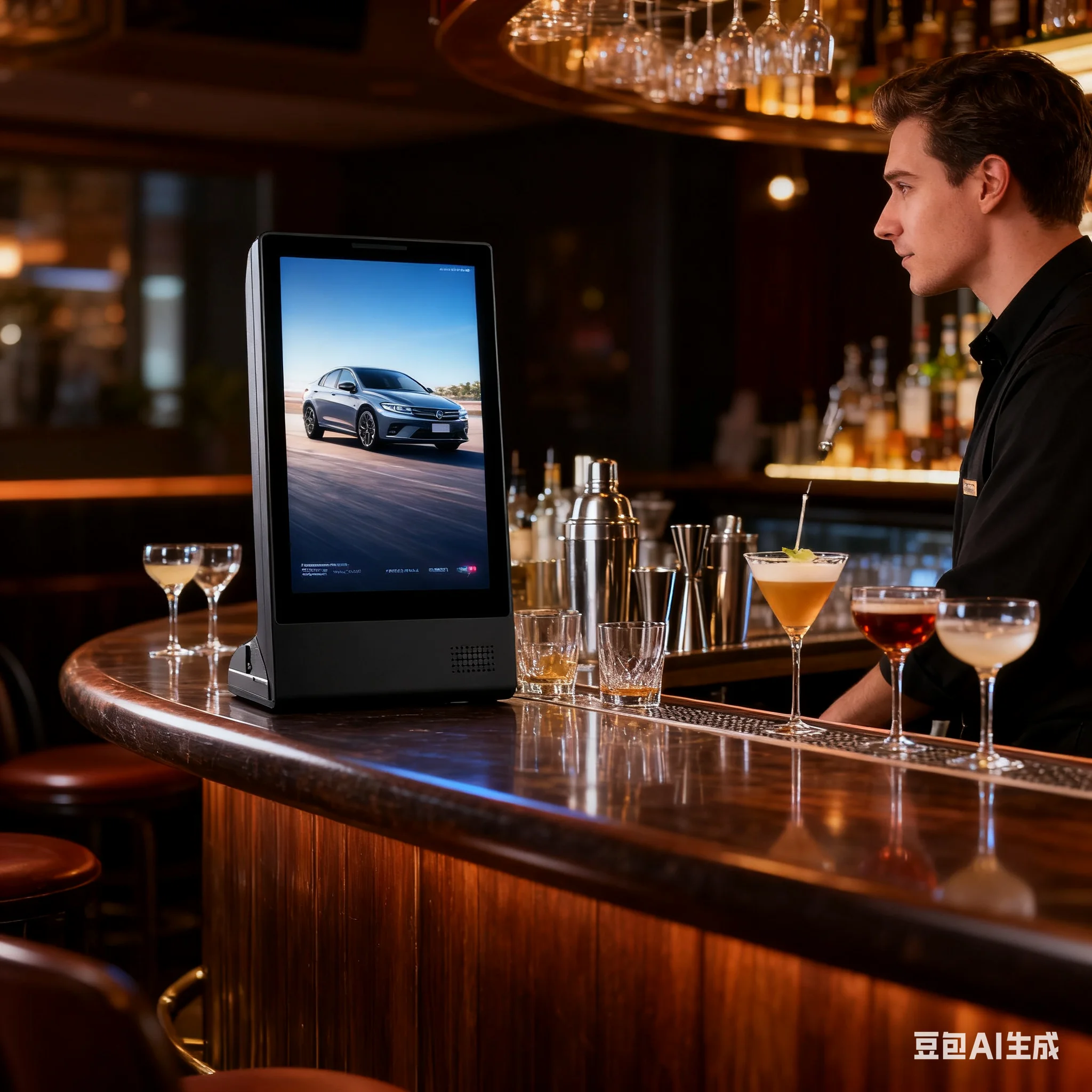 New Upgrade Indoor LCD Restaurant Tabletop Digital Menu Touch Screen Advertising Display Calling Ordering Services Phone Charger view 5
