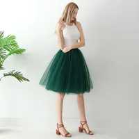 5 Layers 65cm Black Pleated Skirt Sexy Midi Tulle Skirt High Waist Full Lining Adult Tutu Korean Style Women Jupe Femme Faldas - Image 2