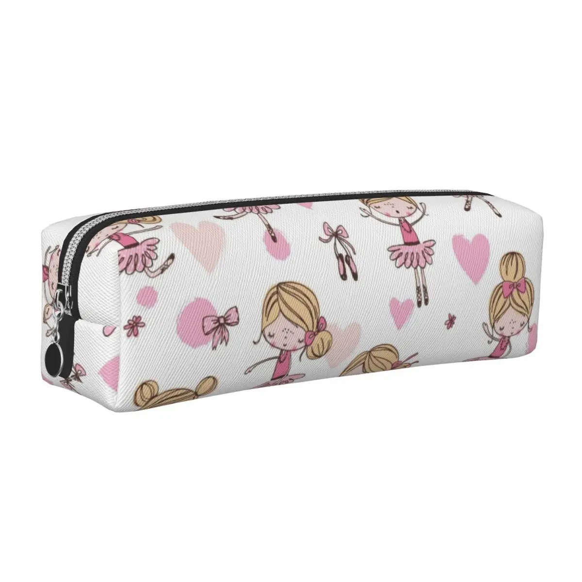 발레 하트 연필 케이스 귀여운 만화 펜 가방 소녀 소년 대용량 학교 용품 선물 연필 케이스