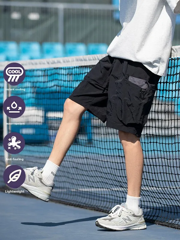 Yudongji Ice Silk Quick Dry Lightweight Outdoor Men's Workwear Shorts Summer Sports Five-Point Pants Water-Resistant Loose Fit