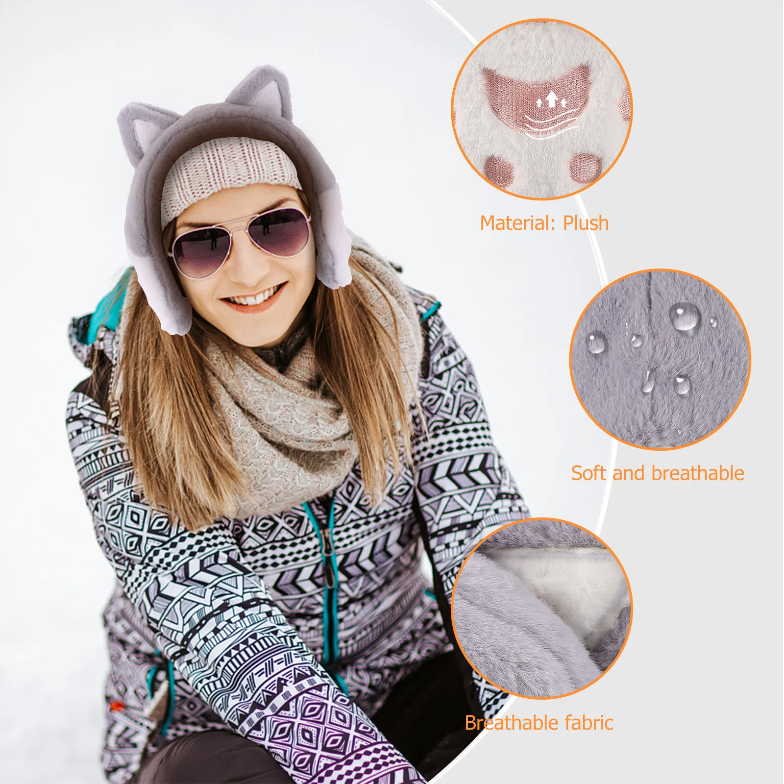 2-個ウォーマー屋外プロテクターヘッドバンド耳保護カバーヘッドバンドイヤーマフイヤーマフイヤーマフ