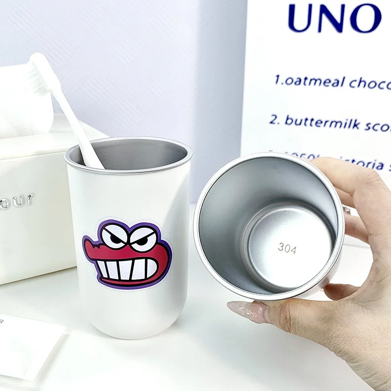 Picture 4: Brushing teeth, drinking water cup, cute and simple cartoon stainless steel couple teeth cup, student couple mouthwash cup
