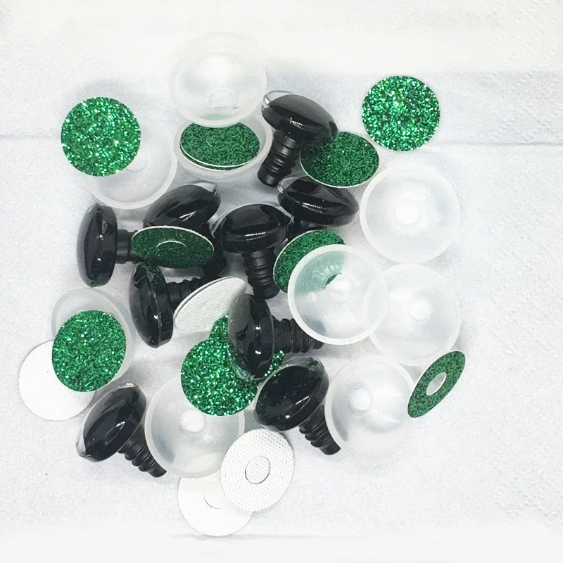 Green 10 Pcs 3D Plastic Polarized Light Cross Eyes Plush Eye Accessorie Crochet Toy Bulk Mixed Size Doll Making Doll Eye DIY Toy