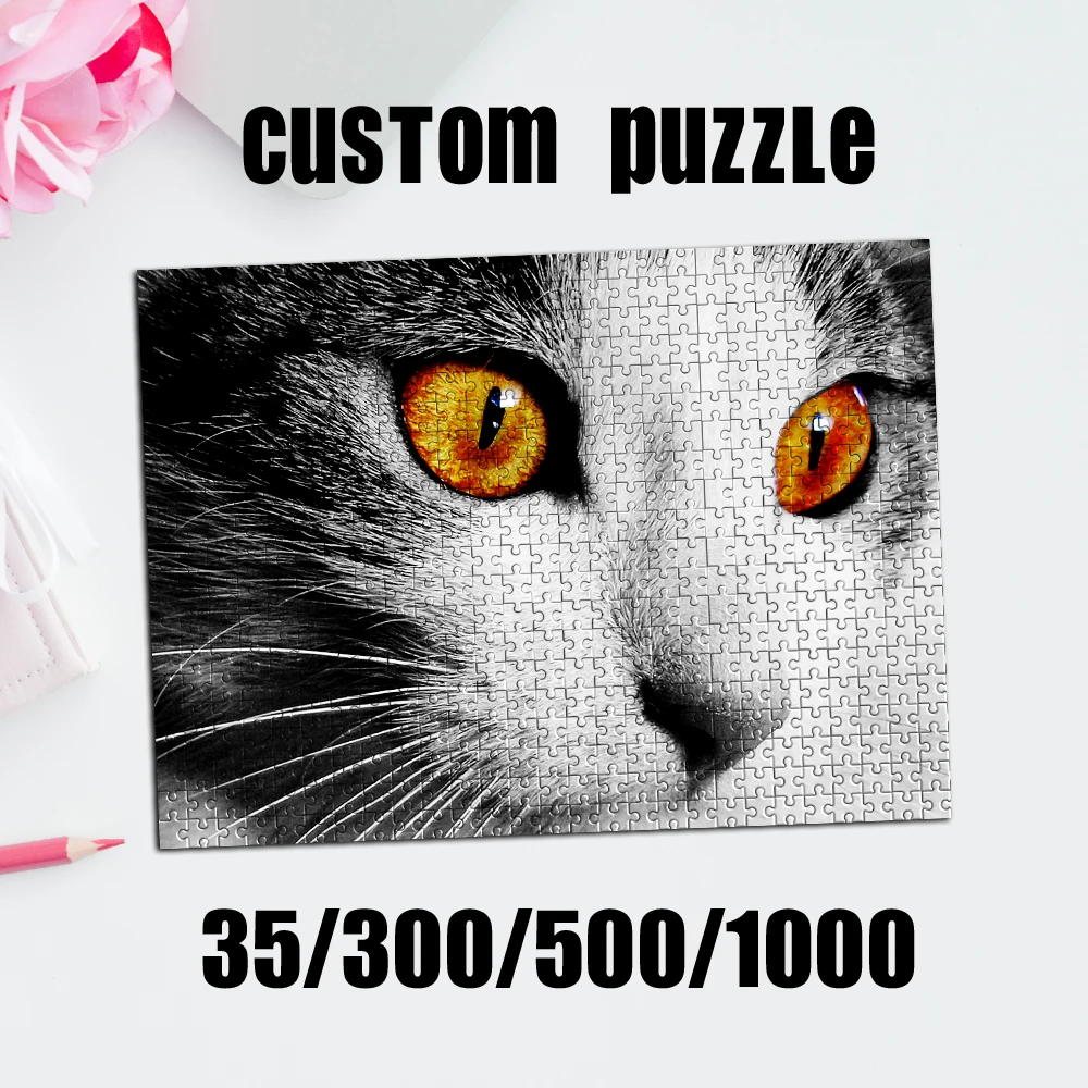 35/300/500/1000pcs Personalized Custom Photo Puzzle Pet photo DIY Photo Puzzle Portrait Handmade Birthday Gift Upload Photo
