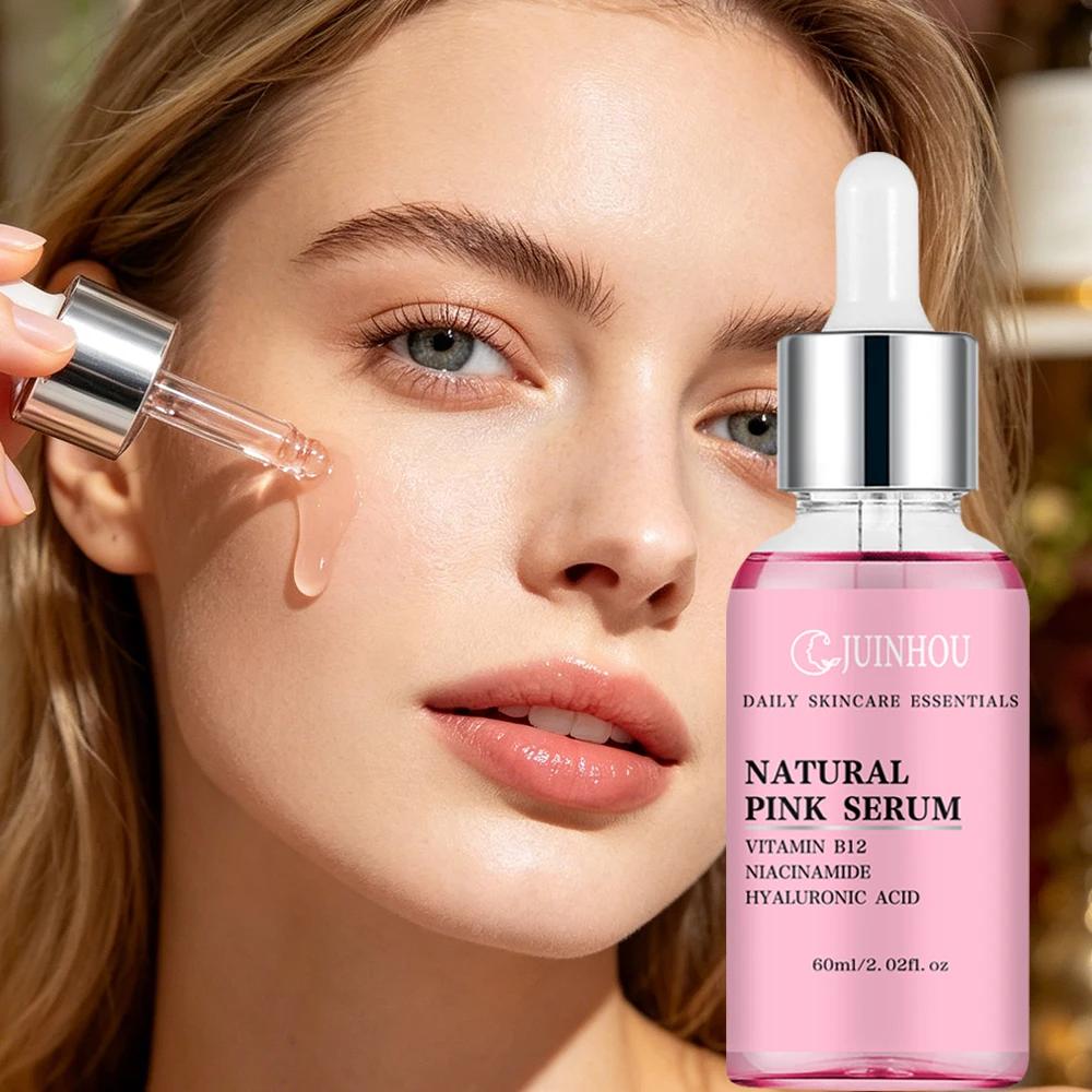 Suero Facial Rosa con Vitamina B12 Natural JUINHOU, Hidratación Profunda, Suero Humectante, Anti-Sequedad, Cuidado Facial para Piel Sensible