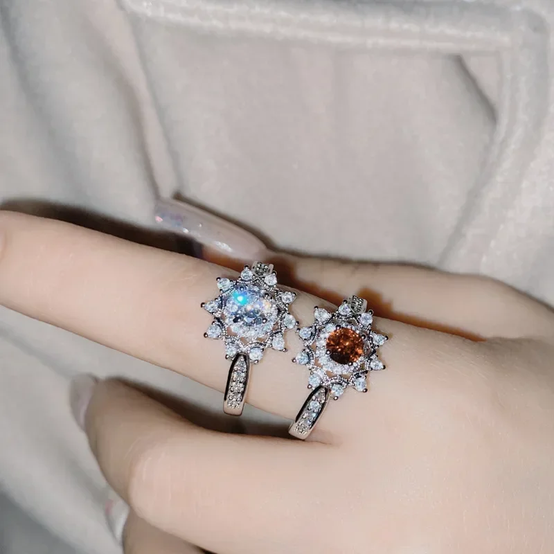 

MDL Moissanit1 Style Medieval Royal Wedding Ring 18k Micro Pave Red Zirconium Sparkling Multi Faceted Jewellery Ring