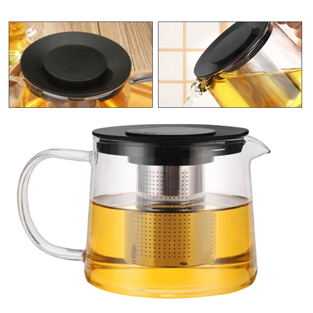 

1Pcs 1000Ml Heating Glass Tea Pot Elegant Design Heatproof Kettle for Kungfu Teaware Brewing Coffee Tea At Home Office Outdoor