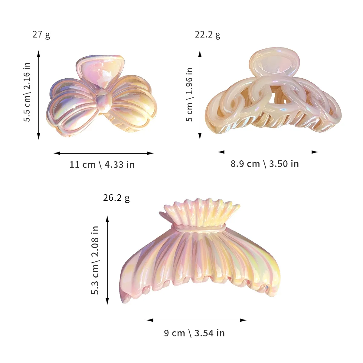 Pinza para el pelo de cola de pez Candy, pinza para el pelo con lazo, horquilla, pinza de tiburón, accesorio para el cabello de media altura en la parte posterior de la cabeza