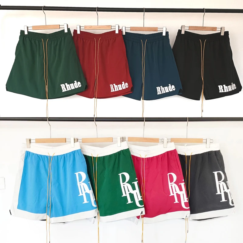 

Летние повседневные шорты Rhude, мужские высококачественные свободные спортивные шорты с принтом логотипа