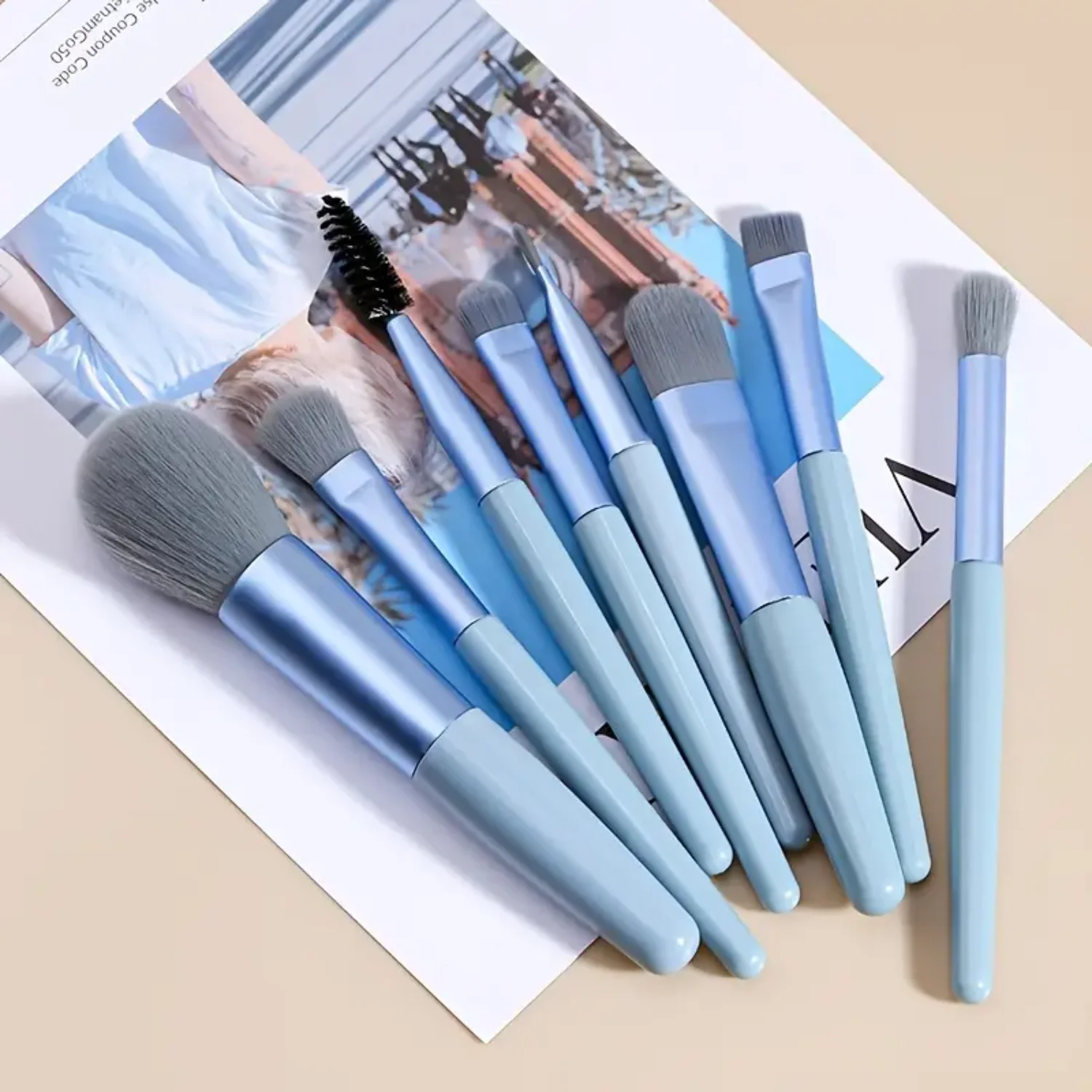 8 Pcs Makeup Brushes Set Portable Blush Eye Shadow Beauty Tools - Complete Set of Brushes