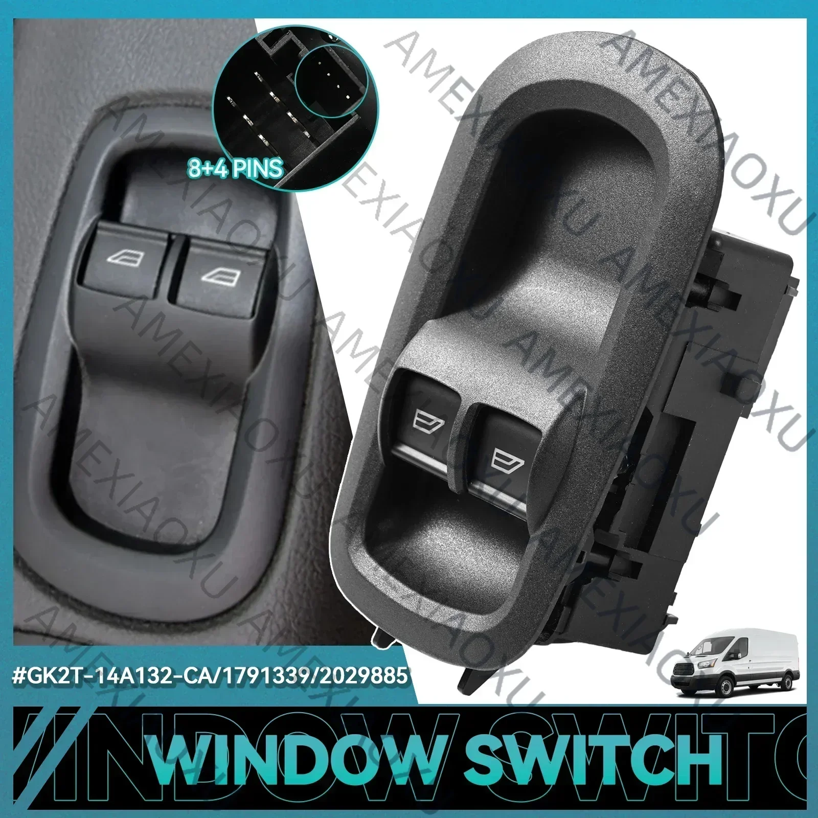 GK2T-14A132-CA Fit For Ford Transit MK8 2014-2019 Car Electric Power Window Lifter Control Switch Master Button 2029885 1791339