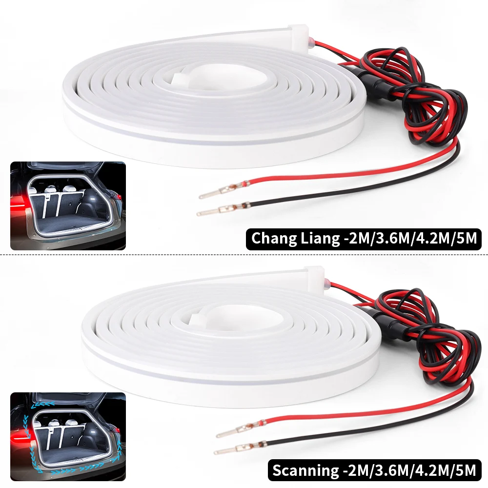 2 متر/4 متر سيارة سطوع عالية جذع الإضاءة المحيطة ضوء الديكور الداخلي Led اللاسلكية التلقائي الاستشعار الباب الخلفي شرائط مصباح #4