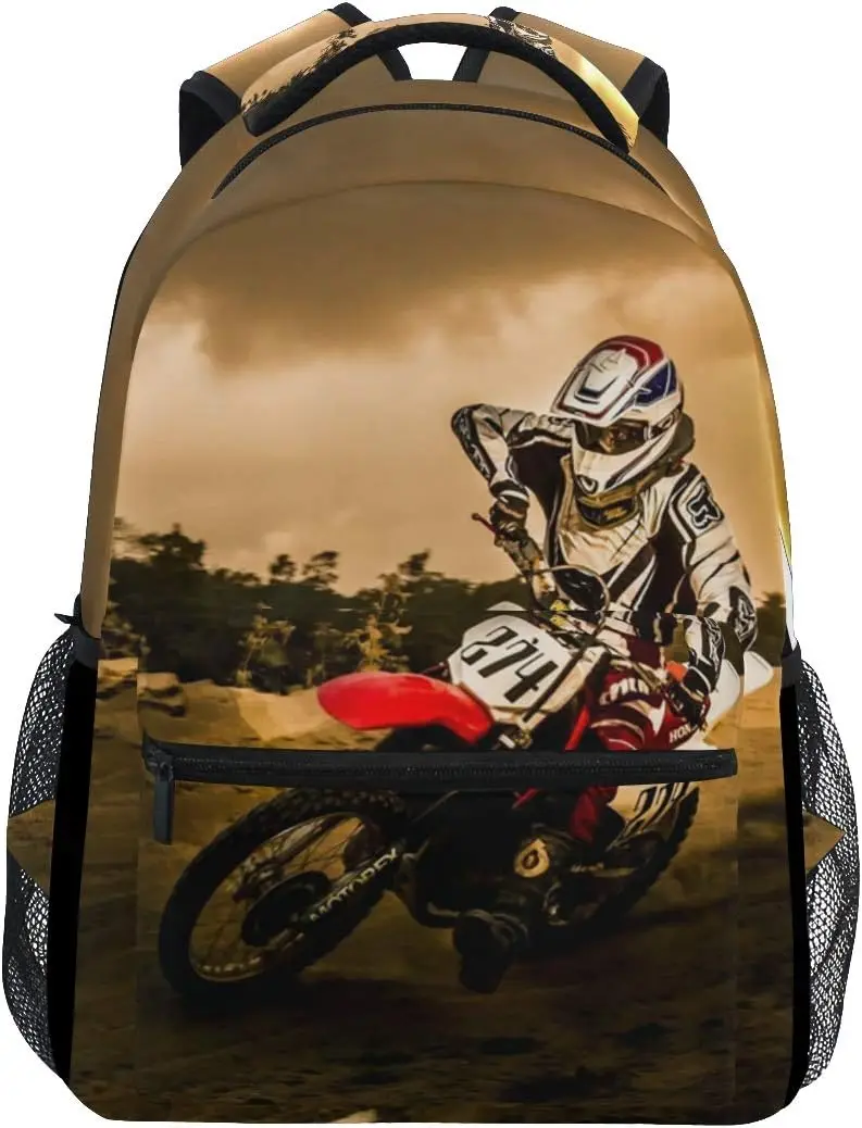 Lightweight Dirt-Bike Motocross Motorcycle Vehicle Backpacks Women Bags Men Bookbag