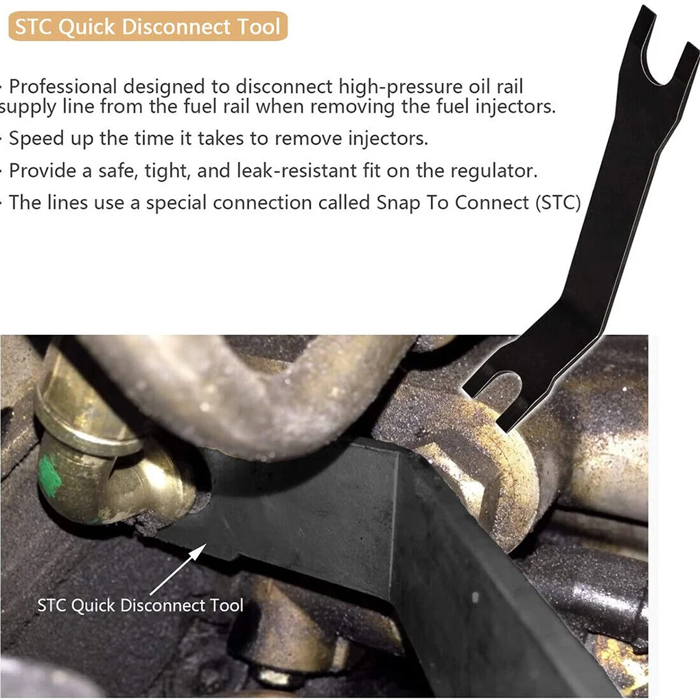 

Black High Pressure Pump Black Quick Disconnect Disconnect Tool Repair Tool 6.0L 7.3L Unique Shape