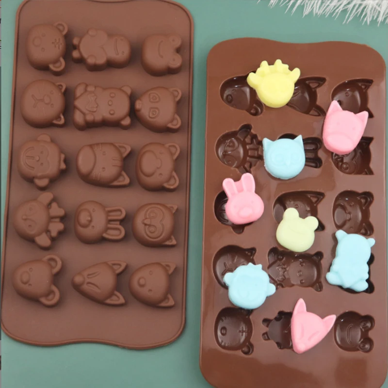 Animal Chocolate Mold Dinosaur Cartoon Silicone Mold Hippo Bear Trojan horse Suitable for Candy Ice Cube Pastry Baking Tools