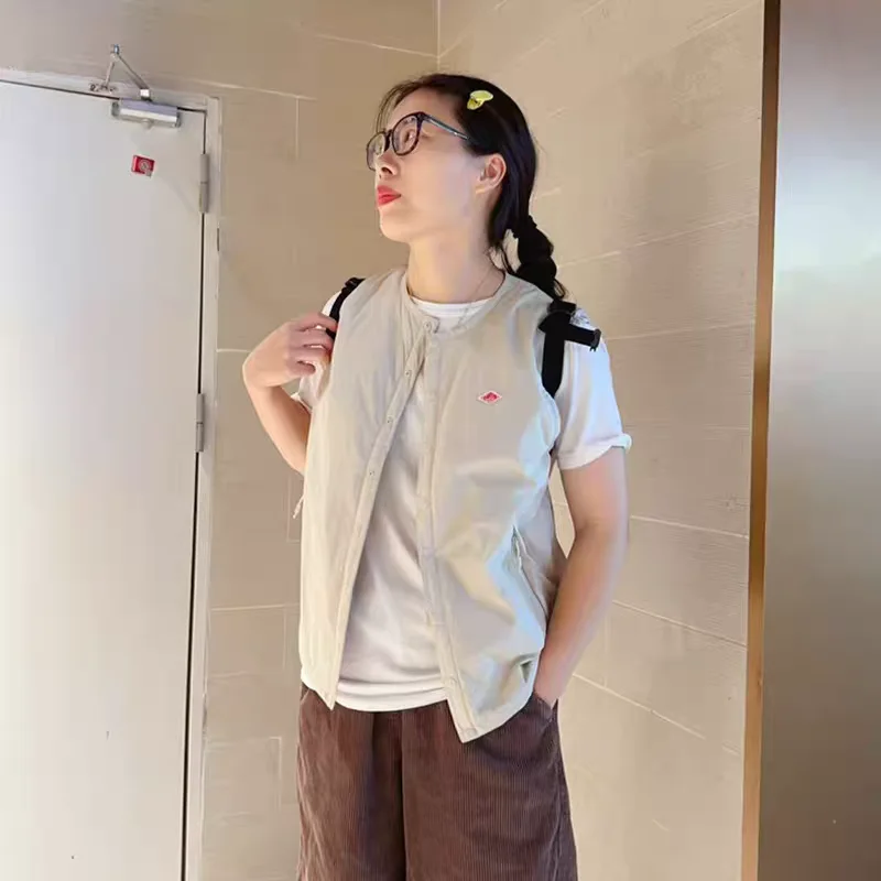 

Легкий хлопковый жилет женский, однотонный, на пуговицах, классический, осенне-зимний, простой, стильный, модная верхняя одежда