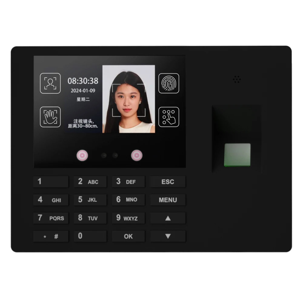 Multi-Functional Attendance Machine Administrative Check-In Facial Recognition Fingerprint Recognition Password Recognition