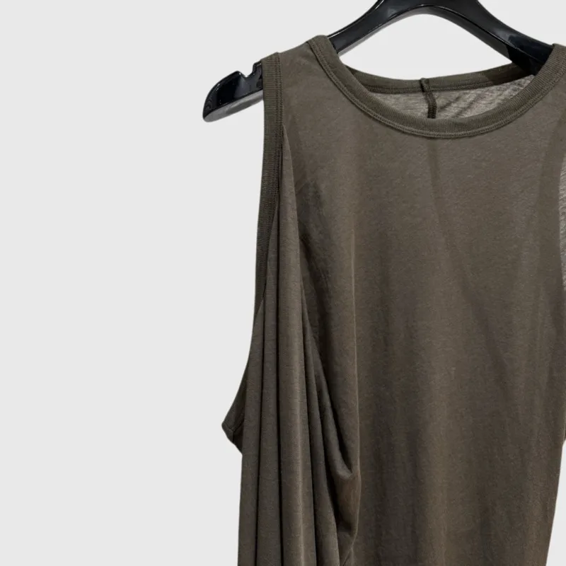 HKSH Estate Nuove Donne Chic Ins Trendy Versatile High Street Stile Scuro Gilet di Colore Solido Casual Asimmetrico Drappeggiato Canotta HK5983