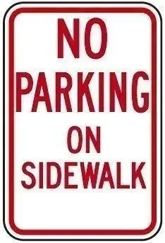 Patisaner No Parking On Sidewalk Sign, Metal Tin Sign Home Decor Aluminum Sign for Garage Driveway 8x12 Inch/20x30 cm