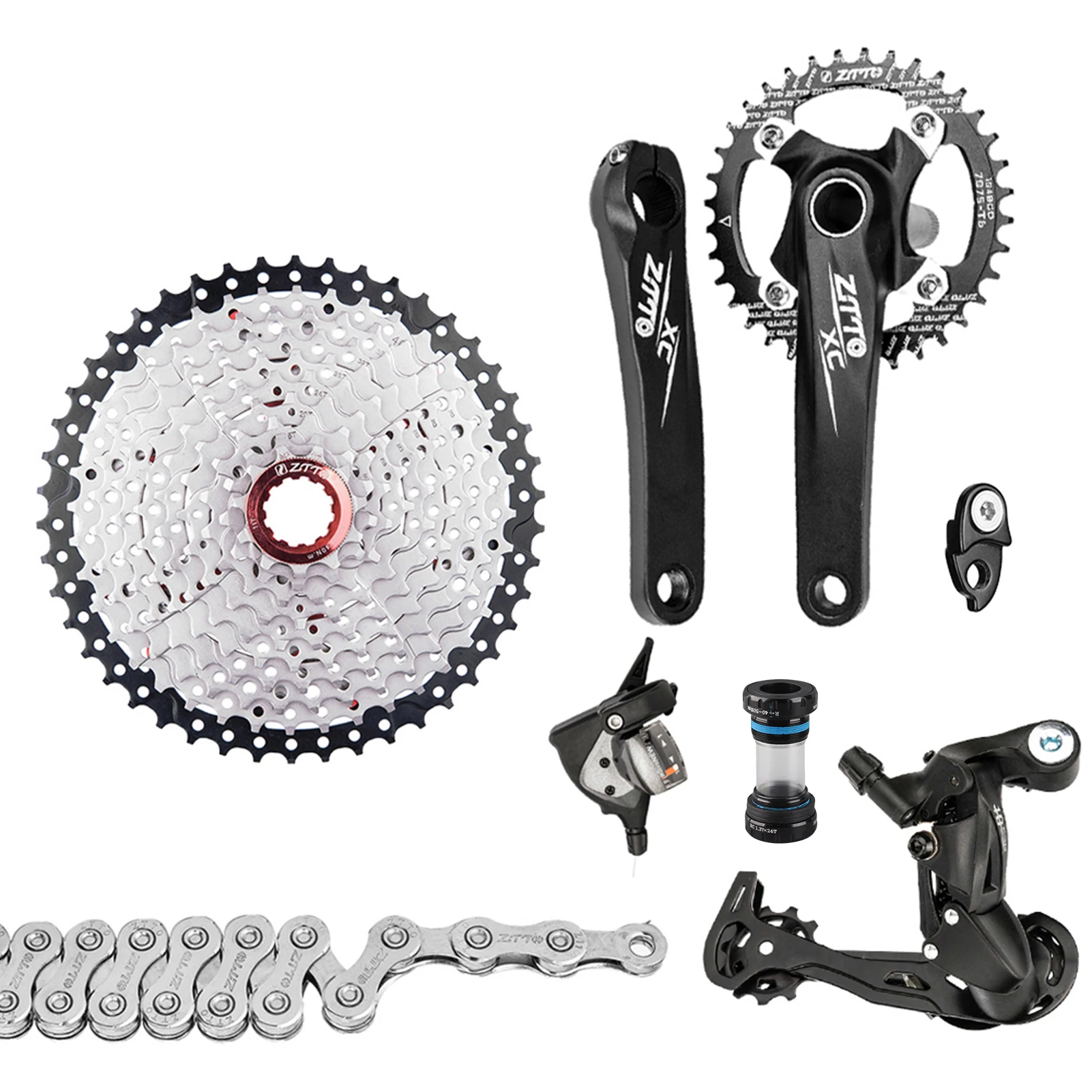 1x10 Speed MTB Derailleurs Shifter Groepset Fiets Crankstel 11-50T Cassette Vliegwiel 10 Speed Ketting voor MTB Mountainbike