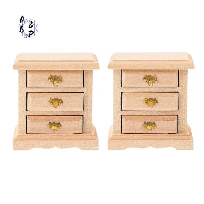 

A68P-2 шт. тумбочки прикроватная тумбочка мебель кровать декор стола миниатюрный шкаф ночной столик реквизит для шкафа деревянный шкаф