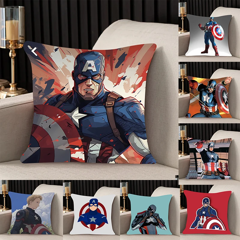 

Pillow Cover Captain America room bedroomo office coffee shop car Dakimakura Throw Pillows iving room Pillowcase boy style gift