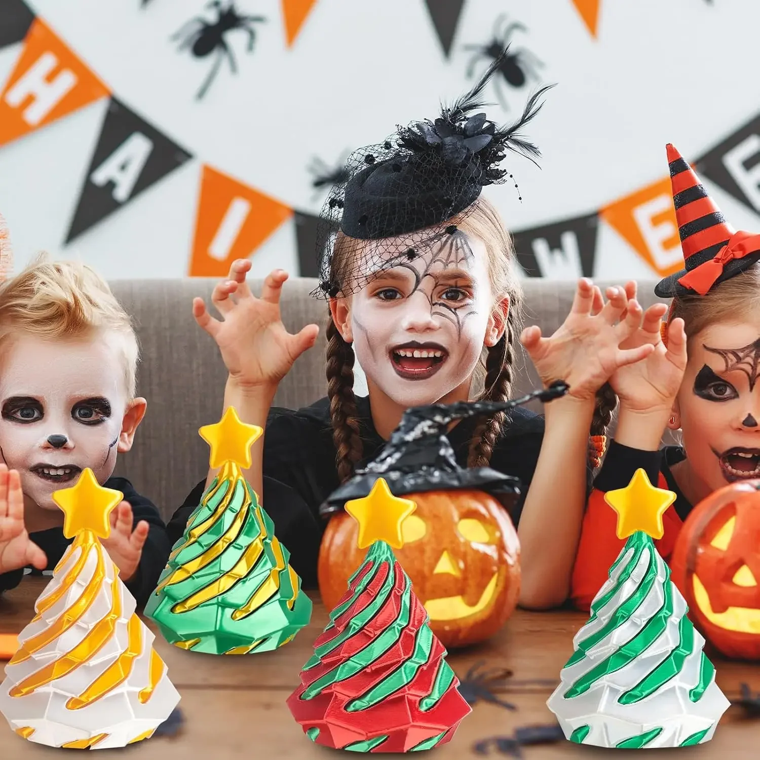 ثلاثية الأبعاد مطبوعة شجرة عيد الميلاد دوامة المخاريط الحسية ألعاب متململة للأطفال الإبداعية التعليمية لغز هدية ثنائي اللون دوامة الاسترخاء